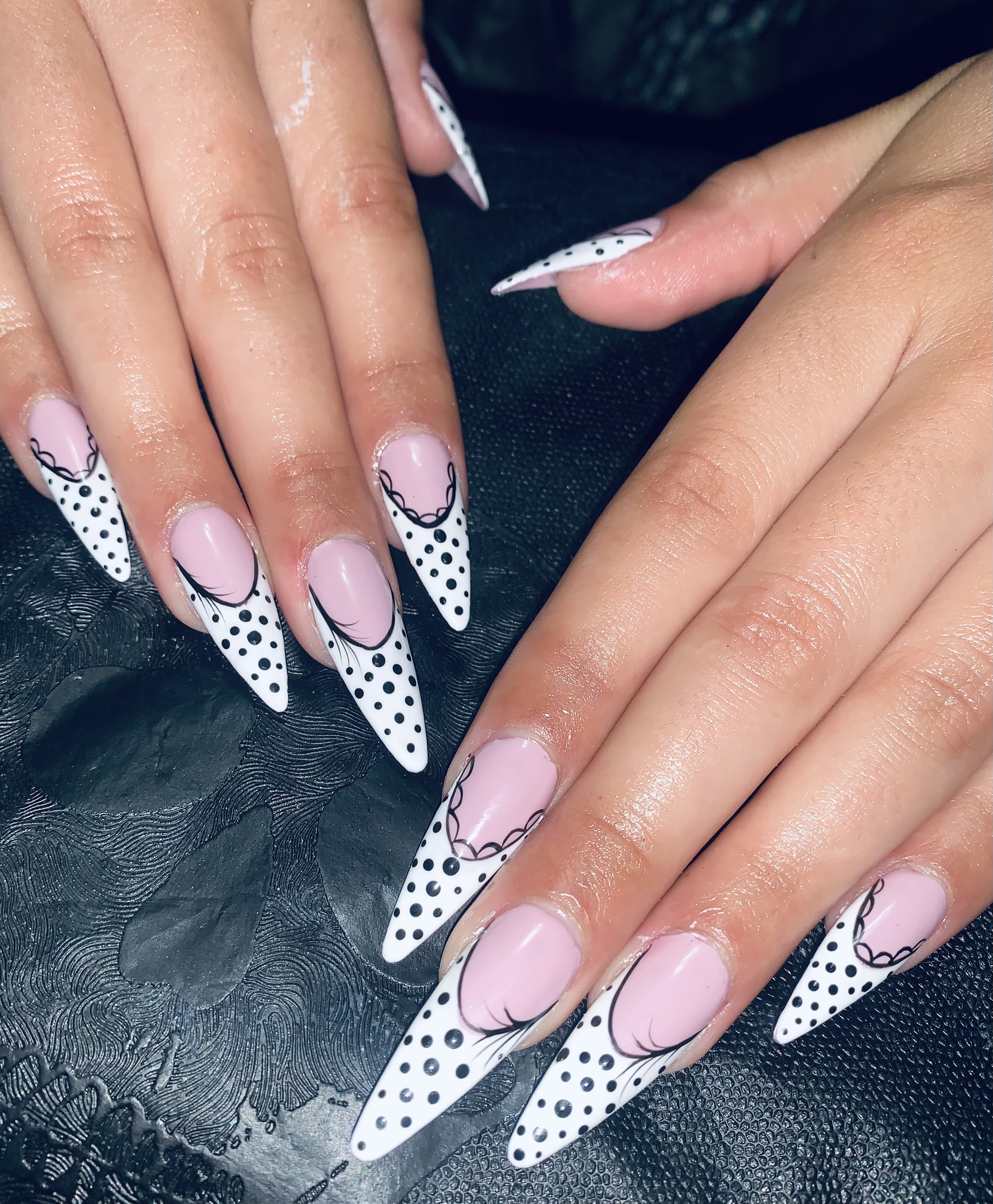 Sculpted acrylic almond full set