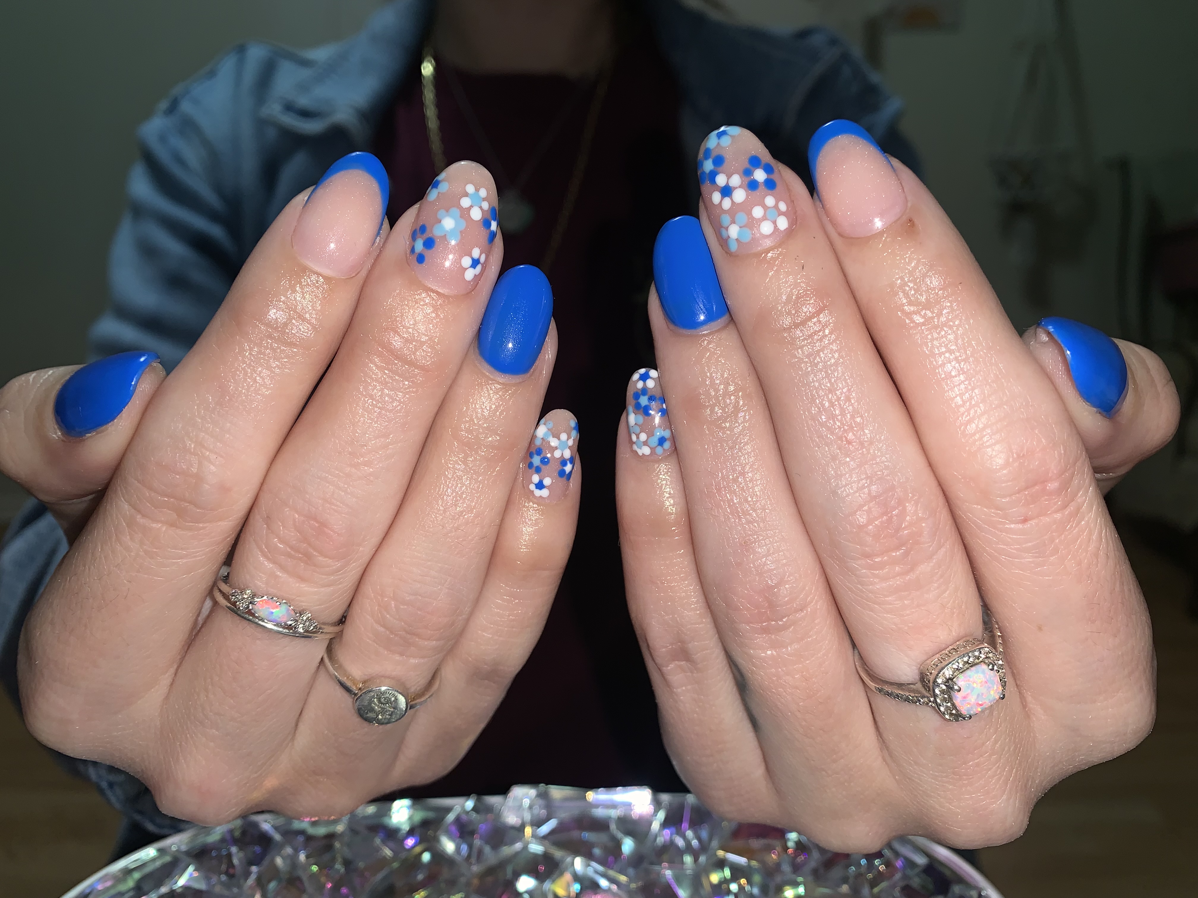 Custom hand-painted nail design